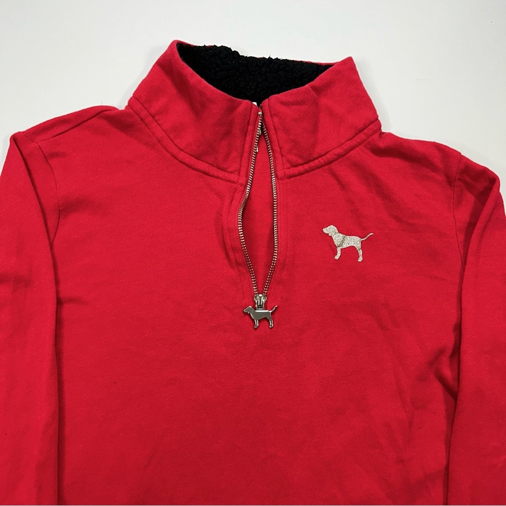 PINK Victoria’s Secret Red Quarter Zip Pullover Sweatshirt Women’s M